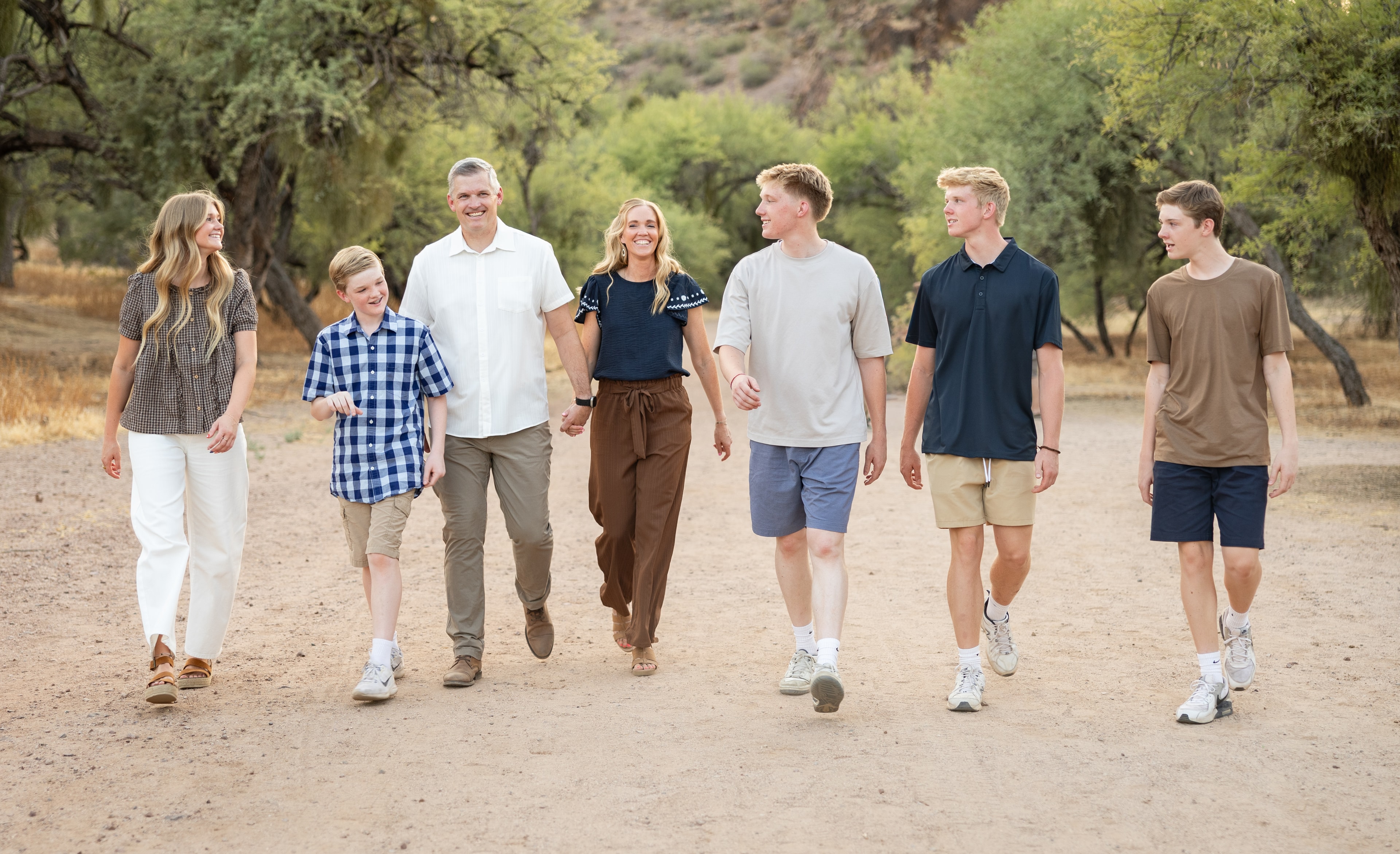 Family at sunset